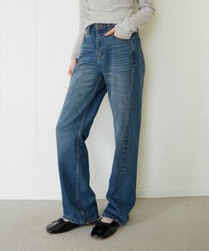 엠마 클래식 스트레이트 데님 팬츠_빈티지블루