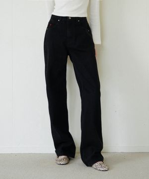 엠마 클래식 스트레이트 데님 팬츠_블랙