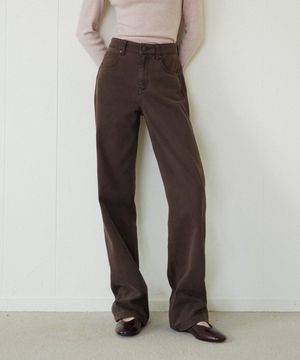 엠마 클래식 스트레이트 데님 팬츠_너티브라운