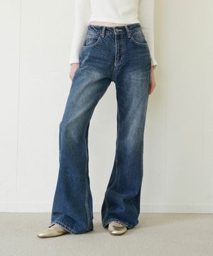 소피 플레어 데님 팬츠_빈티지블루