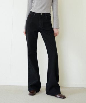소피 플레어 데님 팬츠_블랙