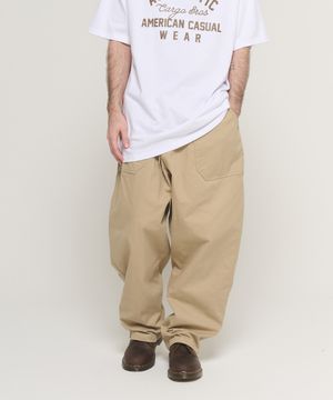 코튼 퍼티그 밴딩 벌룬팬츠 (베이지)