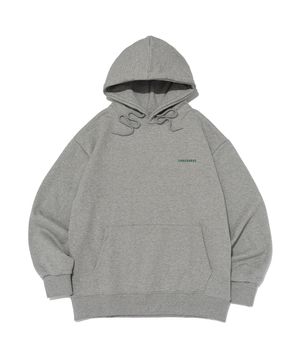 에센셜 로고 오버핏 후드티셔츠 (그레이)