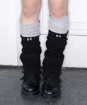 starry leg warmer - black