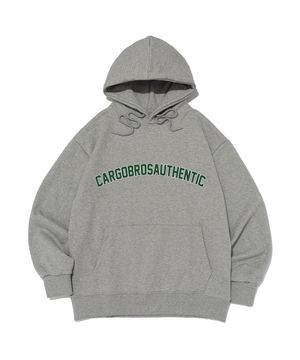 아치 로고 오버핏 후드티셔츠 (그레이)