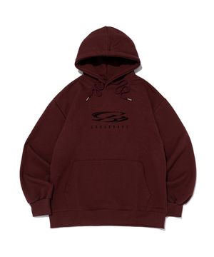 서클 로고 오버핏 후드티셔츠 (버건디)