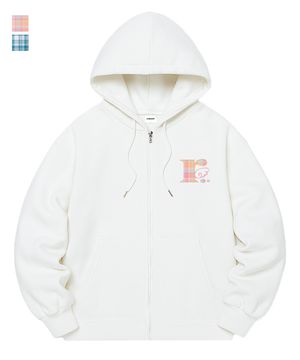 [기모선택] RÖFF TYPE PLAY CHECK SYMBOL SEMI OVER FIT ZIP-UP (4color)