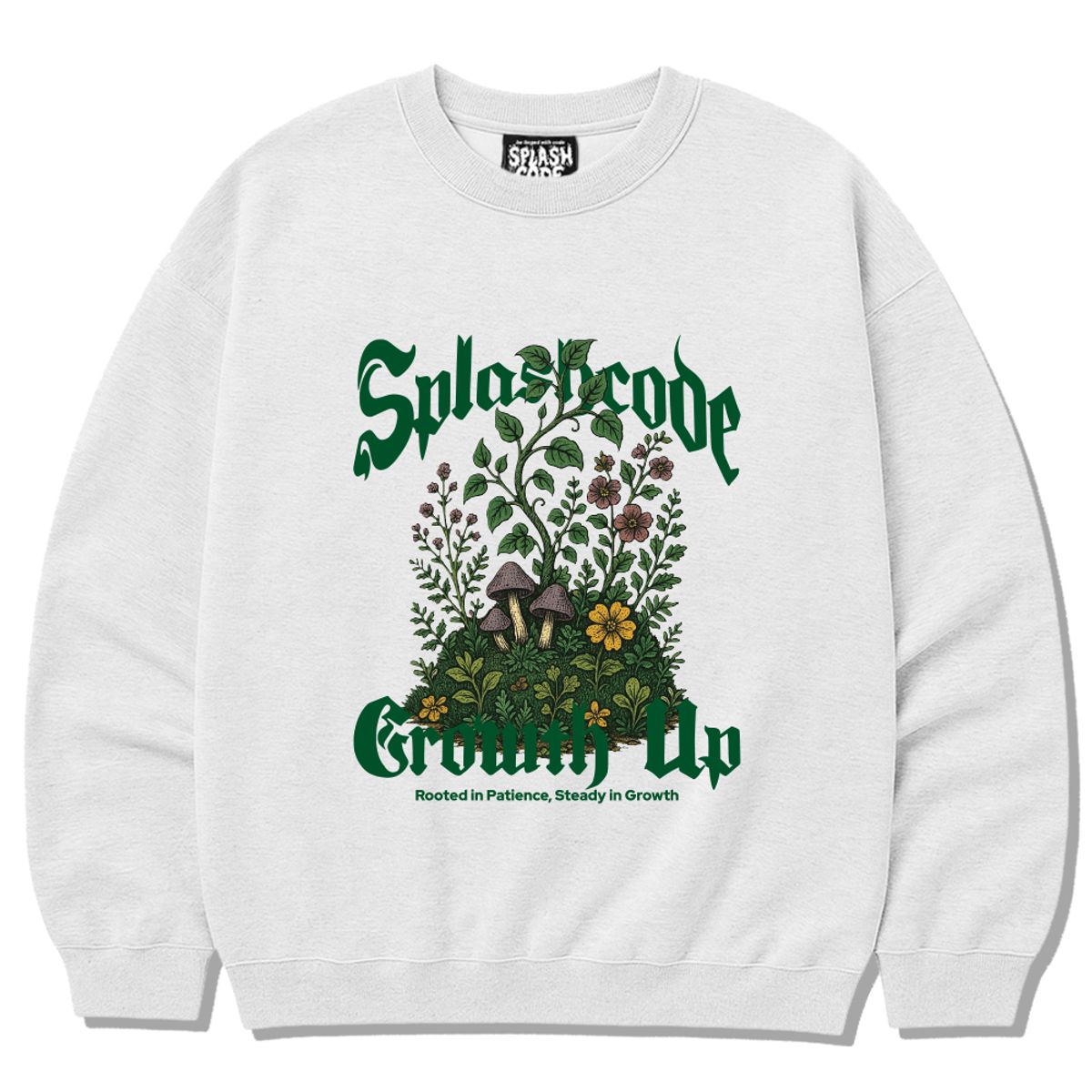 스플래시코드(SPLASHCODE) 헤비 크루넥 맨투맨 멜란지화이트 - 그로우쓰(Growth Up)