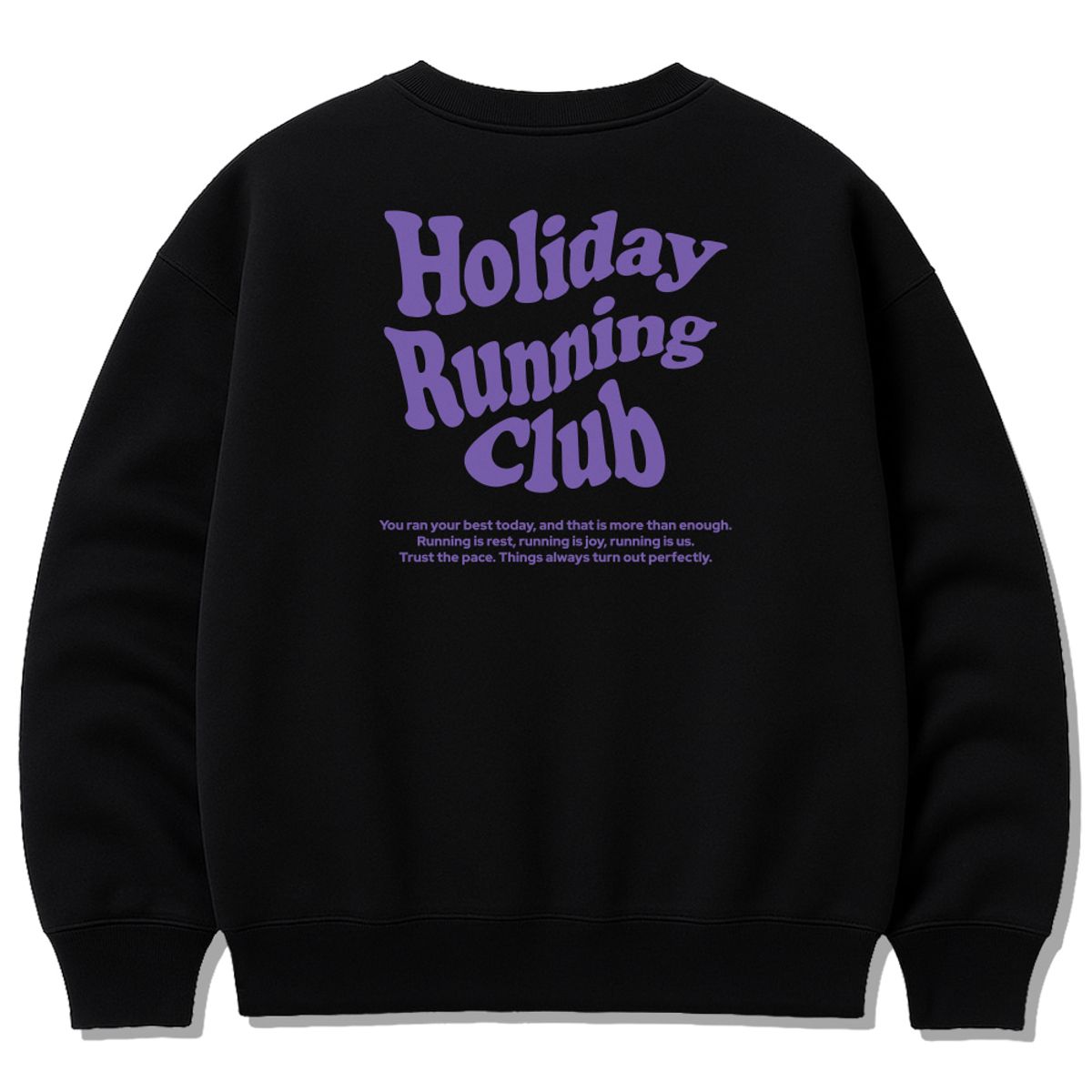 스플래시코드(SPLASHCODE) 헤비 크루넥 맨투맨 블랙 - 홀리데이 러닝 클럽(Holiday Running Club)