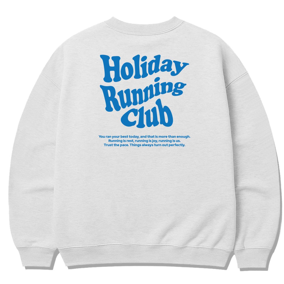 스플래시코드(SPLASHCODE) 헤비 크루넥 맨투맨 멜란지화이트 - 홀리데이 러닝 클럽(Holiday Running Club)