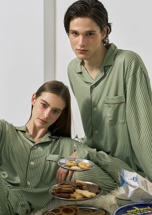 [2PACK] 터프 포레스트 기모 커플 파자마 잠옷 세트