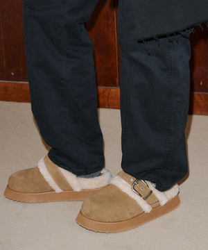 네스텔 퍼 슬리퍼 베이지