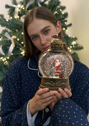 [2PACK] 클래식 스팟 기모 커플 파자마 잠옷 세트