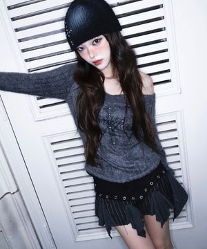 cross starlight knit - charcoal