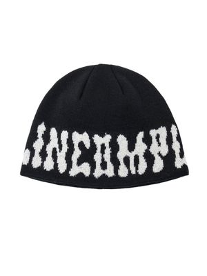 폼폼 로고 자카드 비니 (블랙)