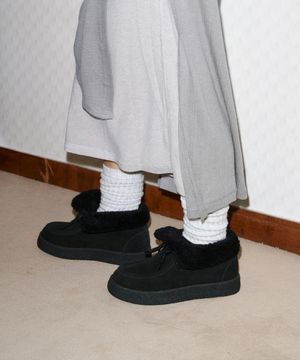 라세로 셰어링 퍼 부츠 블랙