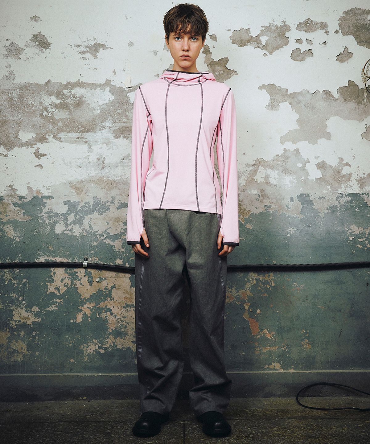 씬(SEEN) TWISTED COTTON PANTS (Grey)