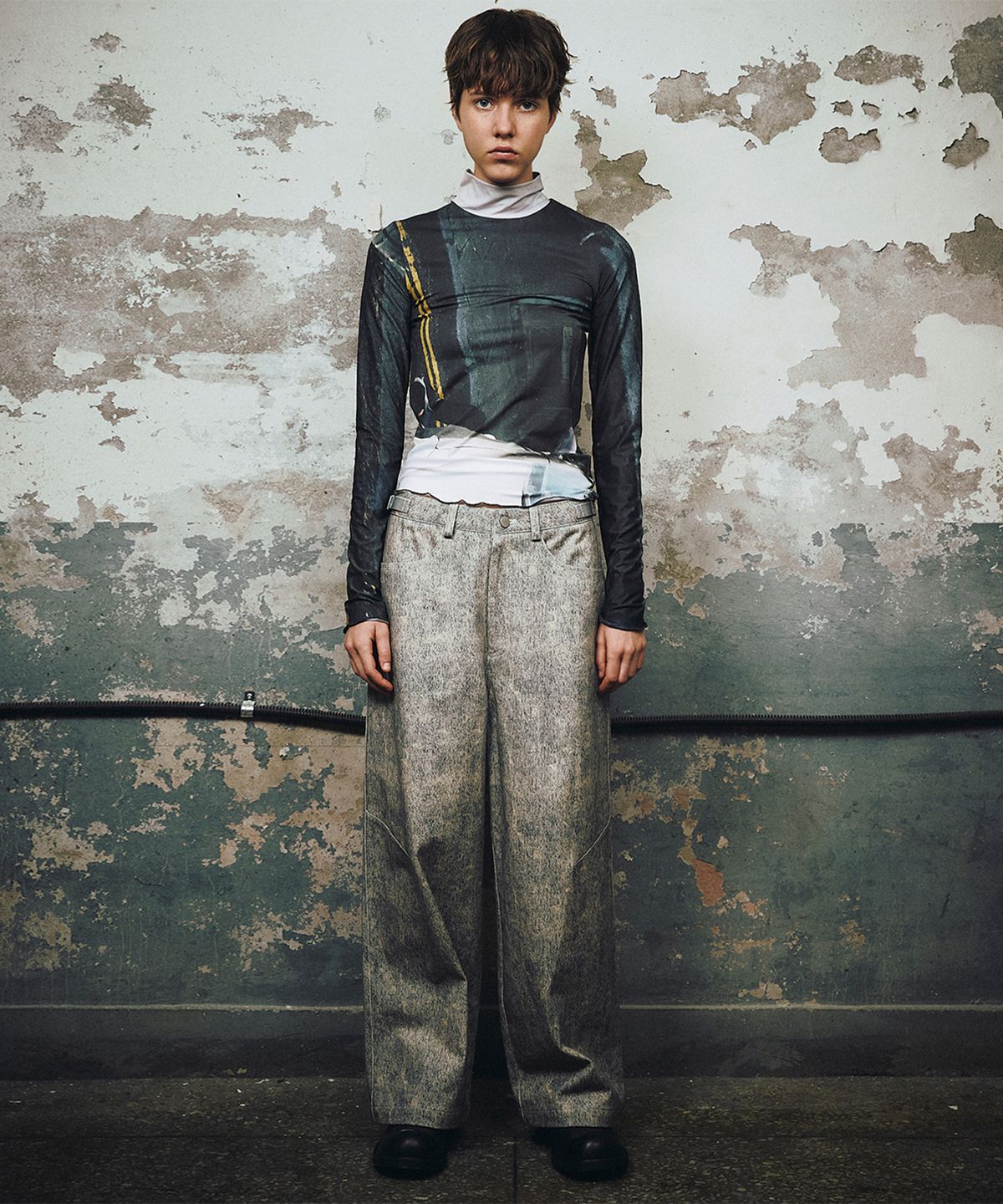 씬(SEEN) 2-TONE WIDE DENIM PANTS (Blue)