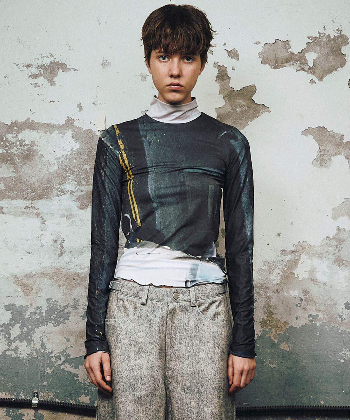 씬(SEEN) HI-NECK PRINTING LONG SLEEVE (Car)
