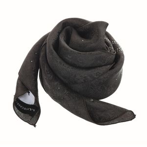 페이즐리 아이스 클로버 스카프 차콜