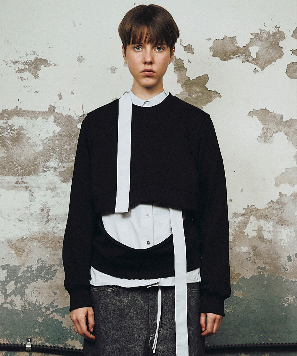 씬(SEEN) 2WAY SWEATSHIRTS (Black)