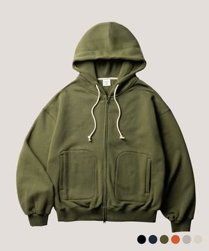 해치 록 크롭 후드집업 카키 SJHD4730