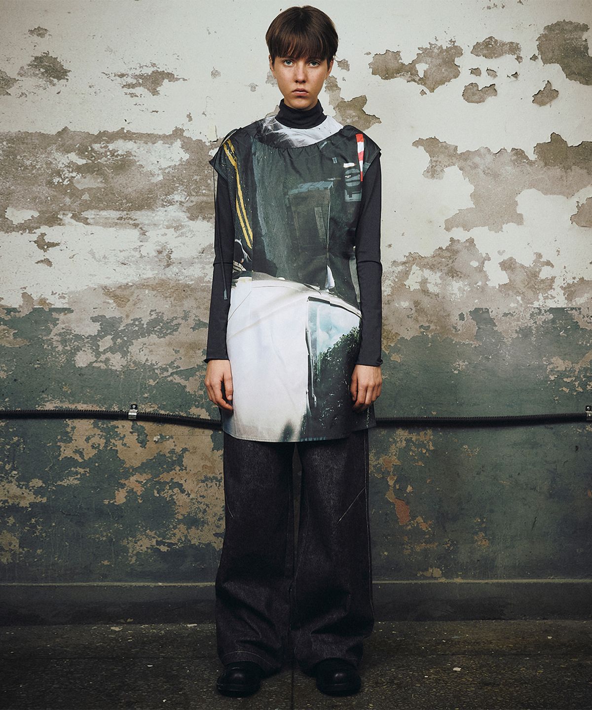 씬(SEEN) PHOTO FRAME SHIRRING NECK DRESS (Car)