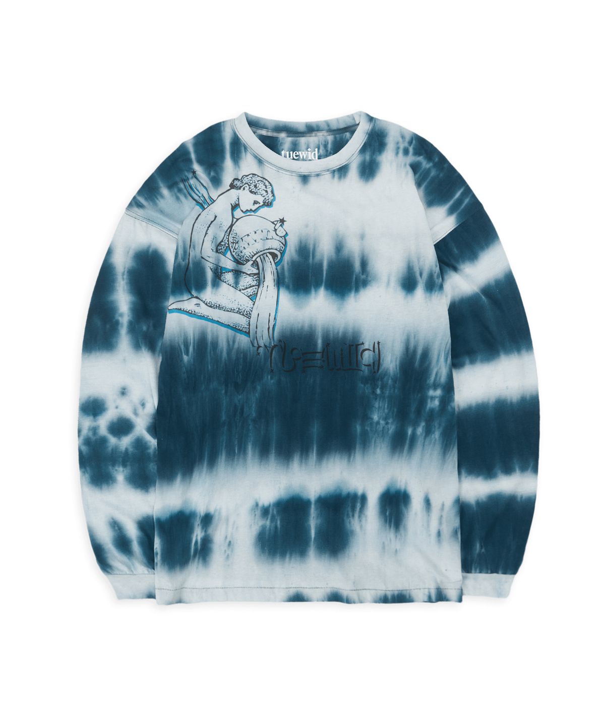 투위드(TUEWID) oversized longsleeve t-shirts in Faded Blue