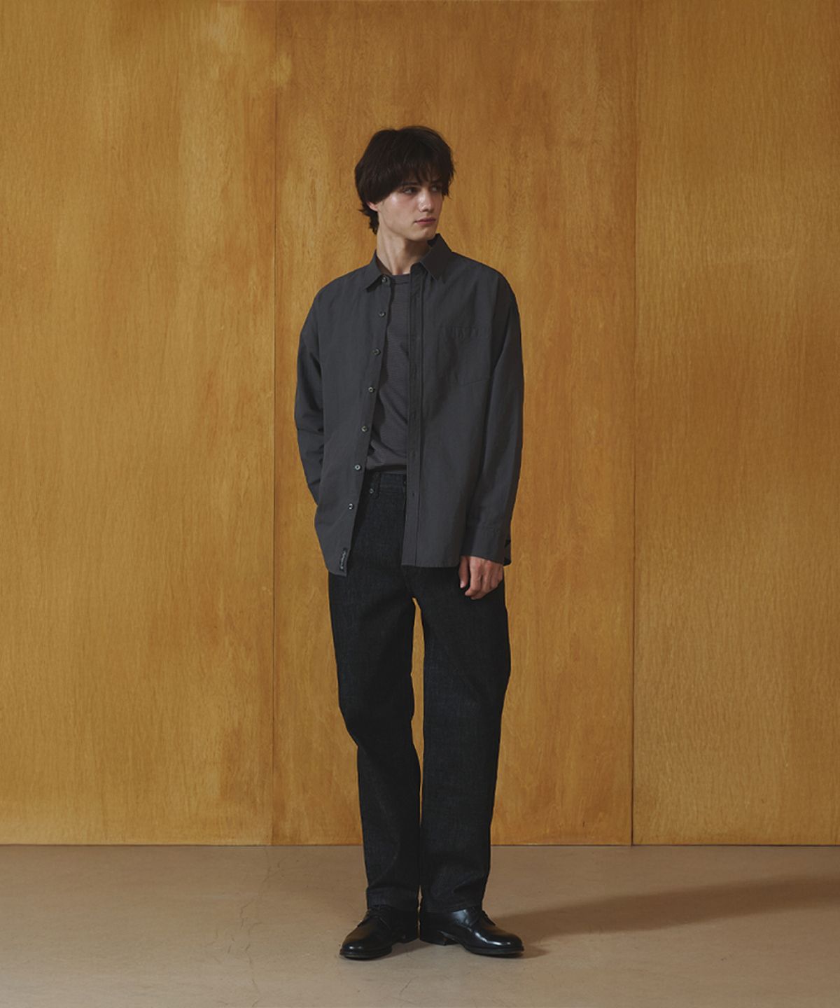 리가즈(REGARDS) Vintage Officer Shirt - Charcoal