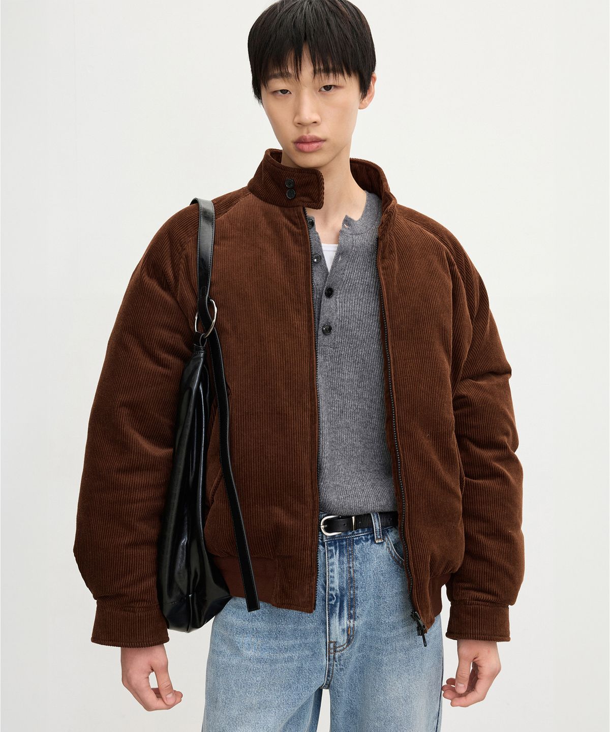 티엔지티(TNGT) European-goose Corduroy Herrington down Jumper (Brown) TNJU5F205W2