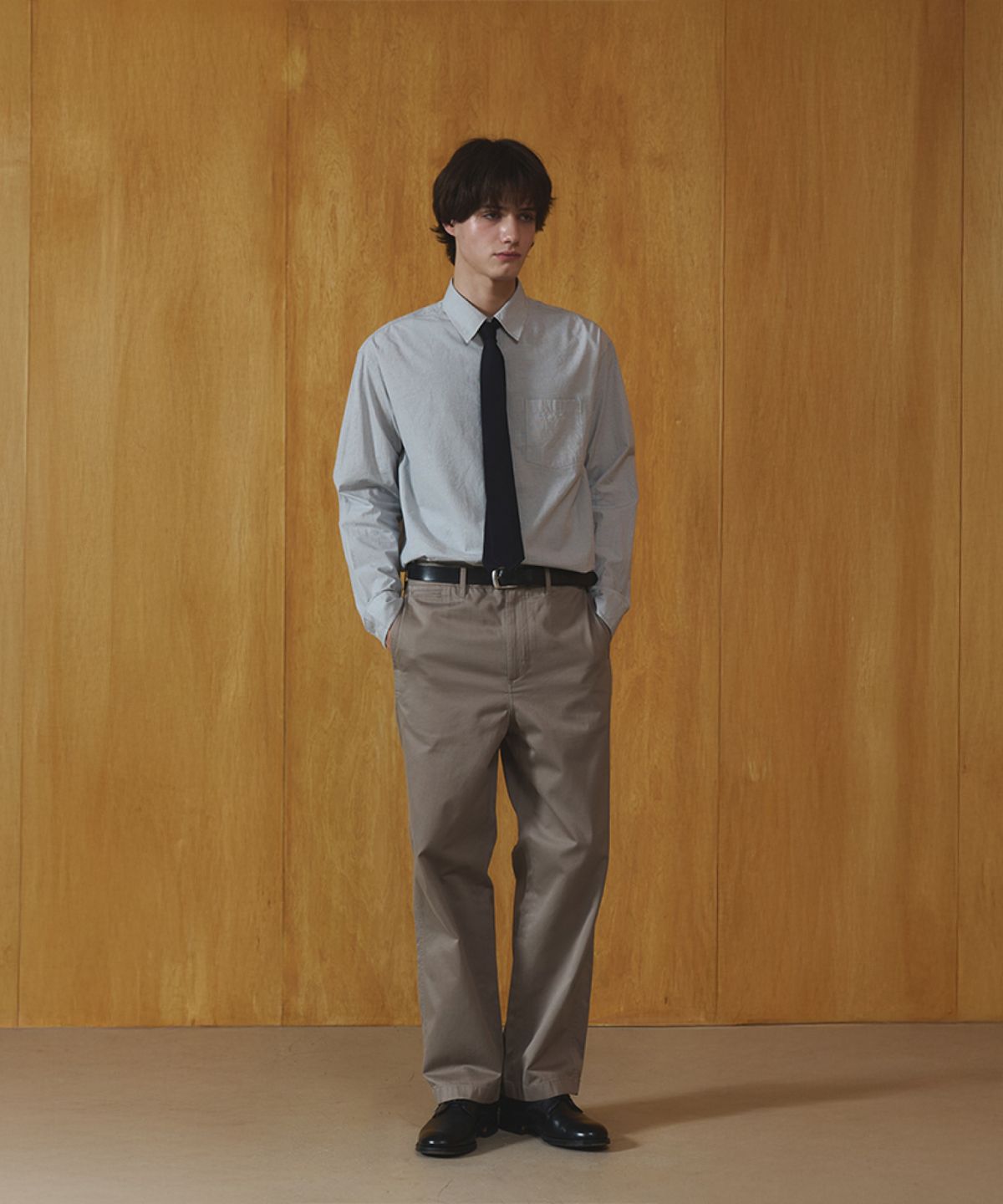 리가즈(REGARDS) Micro Check Officer Shirt - Gray