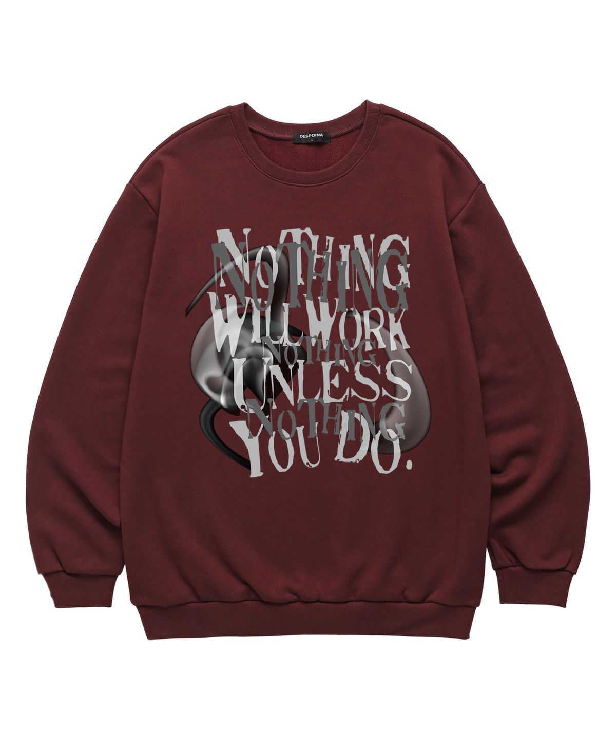 셔터(SHUTTER) NOTHING WILL WORKS 맨투맨 (SLS017) 버건디