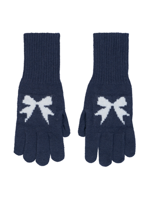 리본 울 장갑 (네이비)