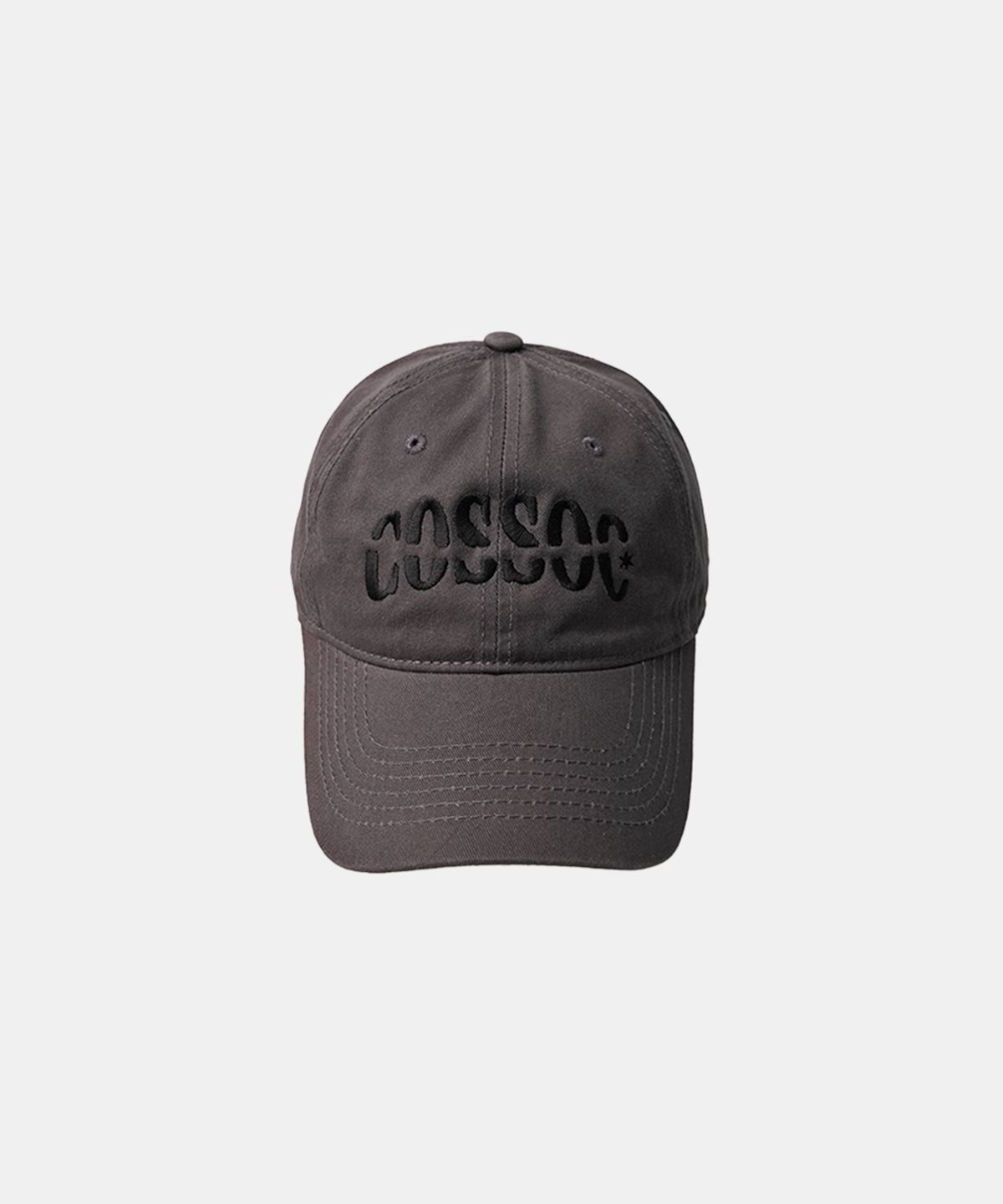 코소(COSO) 베이직 텍스트 로고 워시드 볼캡 (차콜)