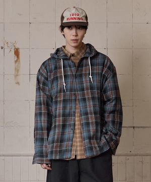 레트로 오버핏 후드 셔켓 2컬러