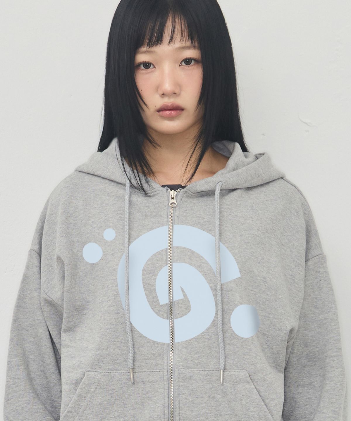 그레이버(GRAVER) [UNISEX]G SYMBOL 후드집업_그레이