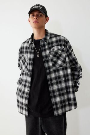 투 포켓 플란넬 셔츠_블랙 HH15310003