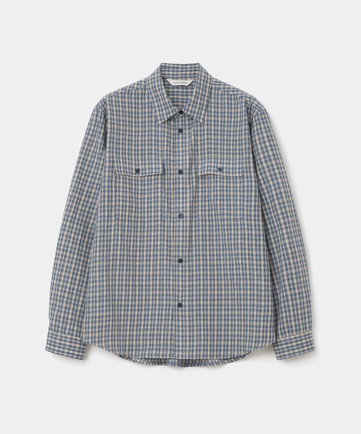 유니폼브릿지(UNIFORM BRIDGE) vintage check pocket shirt blue