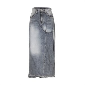 인 아웃 롱 스커트 그레이블루