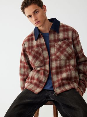 체크 플란넬 퀼팅자켓_레드 HH15303002