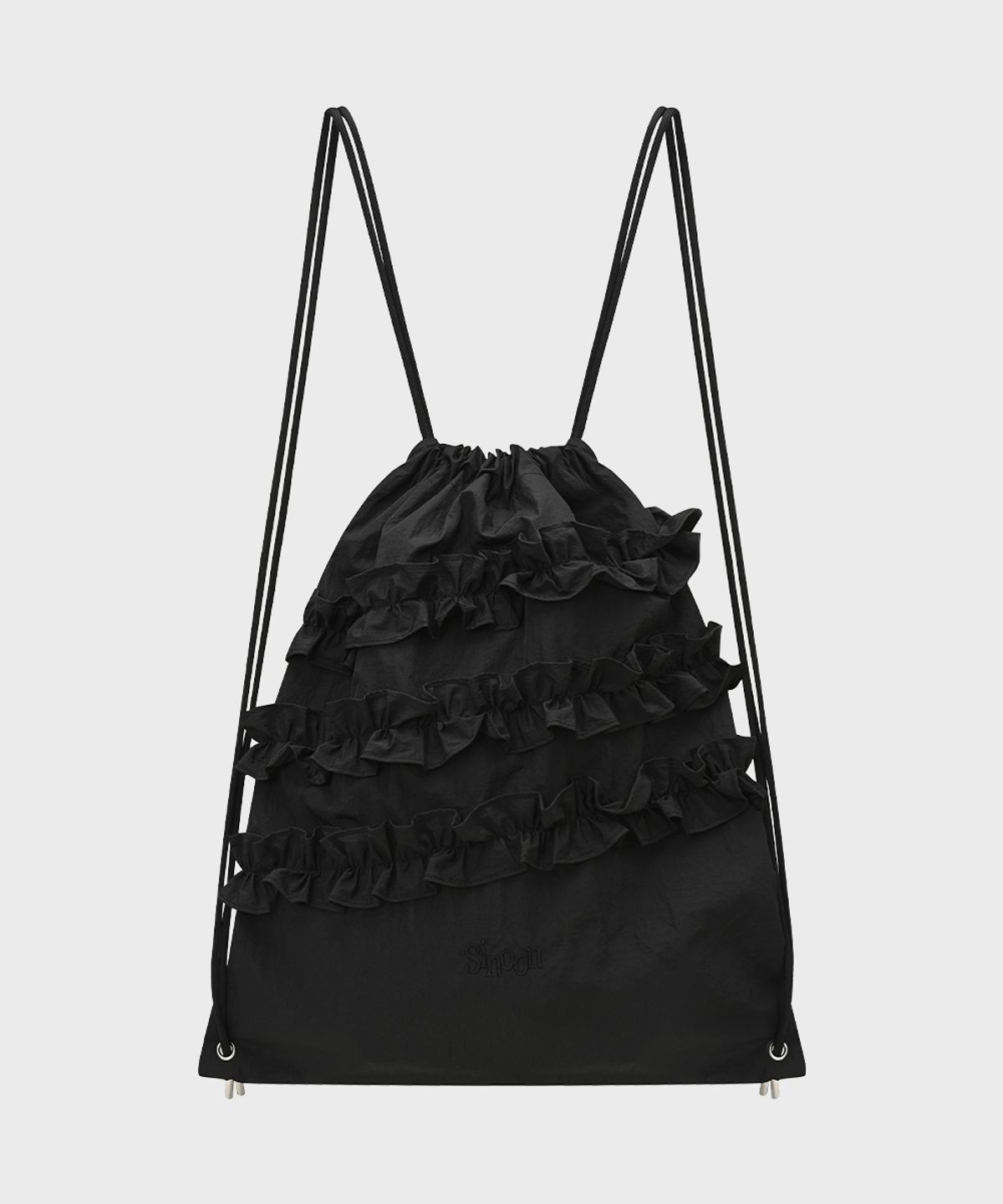 시눈(SINOON) Ruffle String Bag Ver.2 (Black)