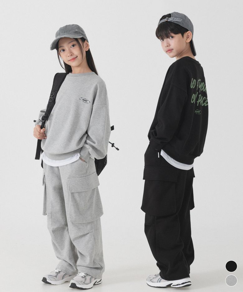 [SET] 그래픽 맨투맨&빅포켓 팬츠 셋업 (2color)