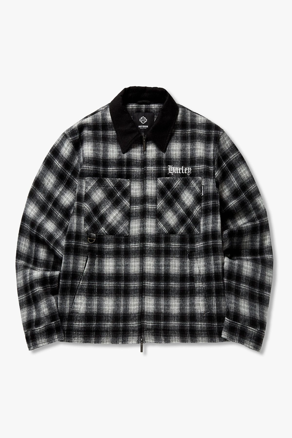 할리데이비슨 컬렉션스®(HARLEY-DAVIDSON COLLECTIONS®) 체크 플란넬 퀼팅자켓_블랙 HH15303002