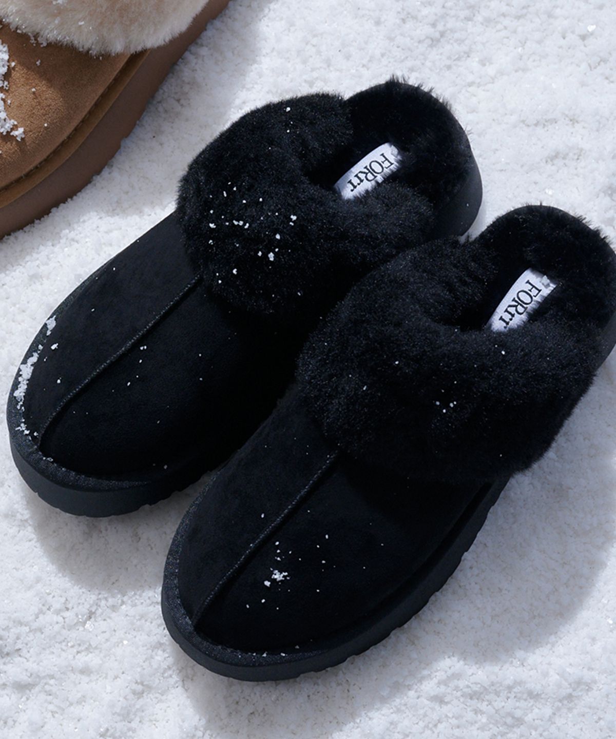 포른른(FORRR) Flatform Fur Slippers - 2Color