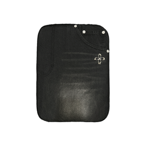 데님 진 클로버 로고 클러치 백 블랙 데님