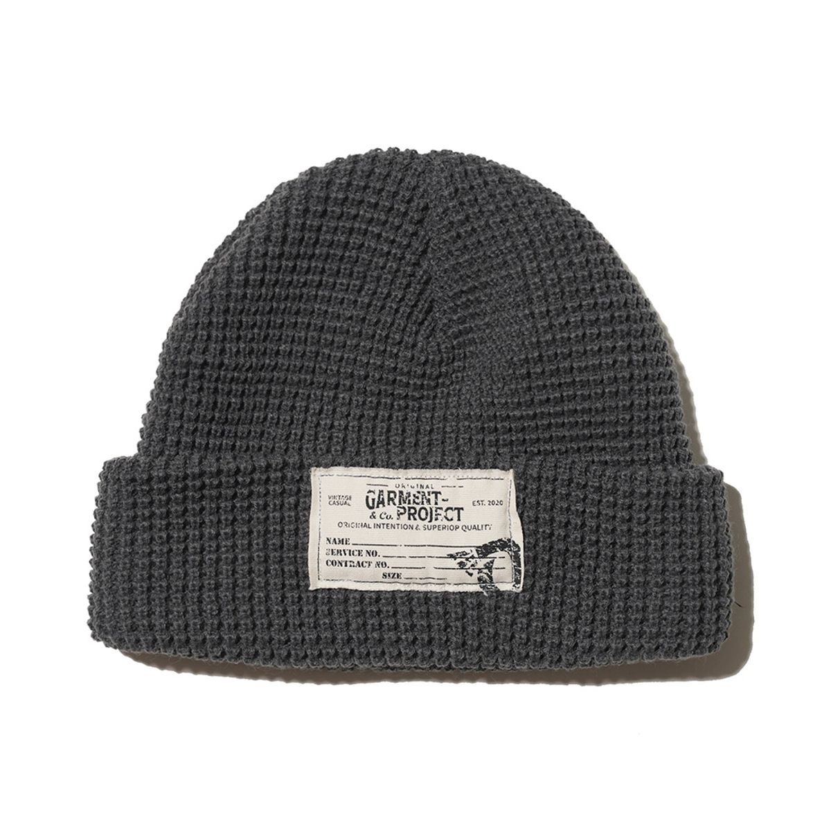 오가프(OGARP) Side Label Waffle Beanie Charcoal