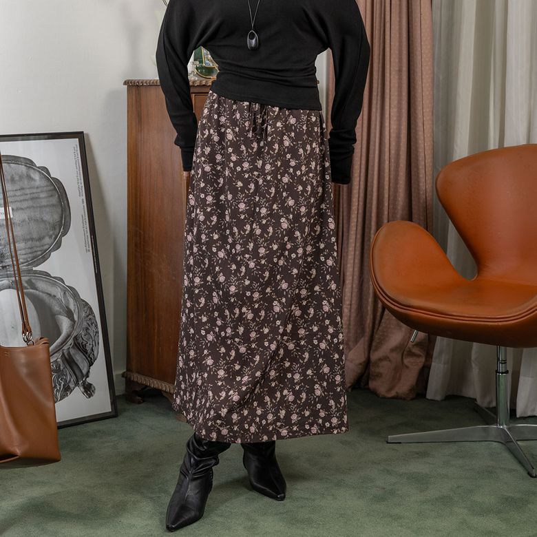 LS_Pink rose skirt_BROWN