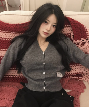 라온 브이넥 니트 가디건 (2컬러)