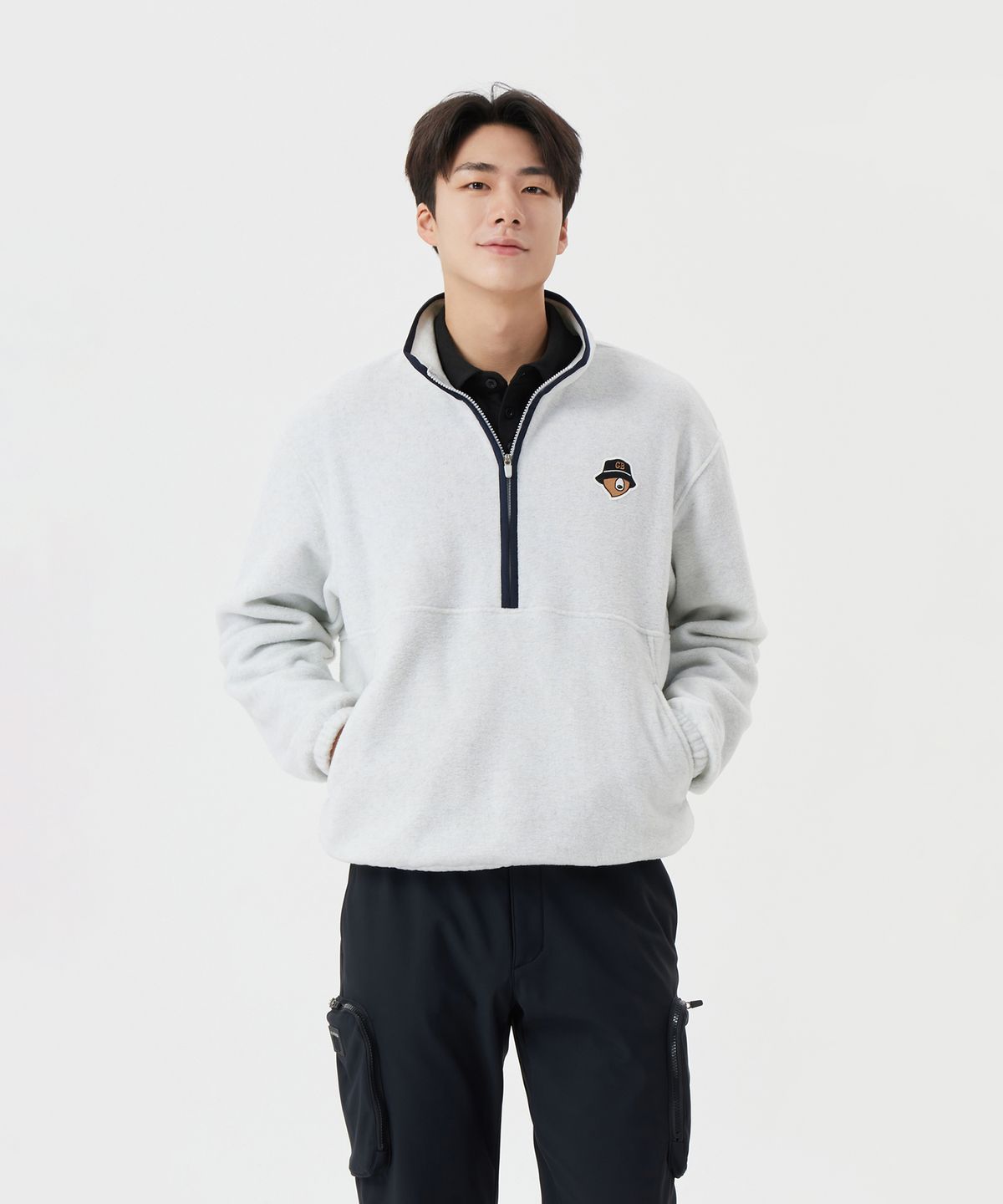 골든베어(GOLDEN BEAR) Soft Touch Half Zip-up T-shirt G4TAW25821IVX