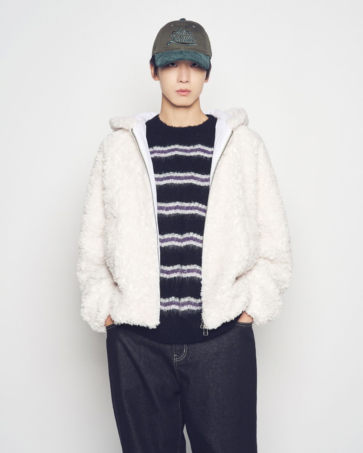 아크메드라비(ACME DE LA VIE) TEDDY HOOD JUMPER (2COLOR)